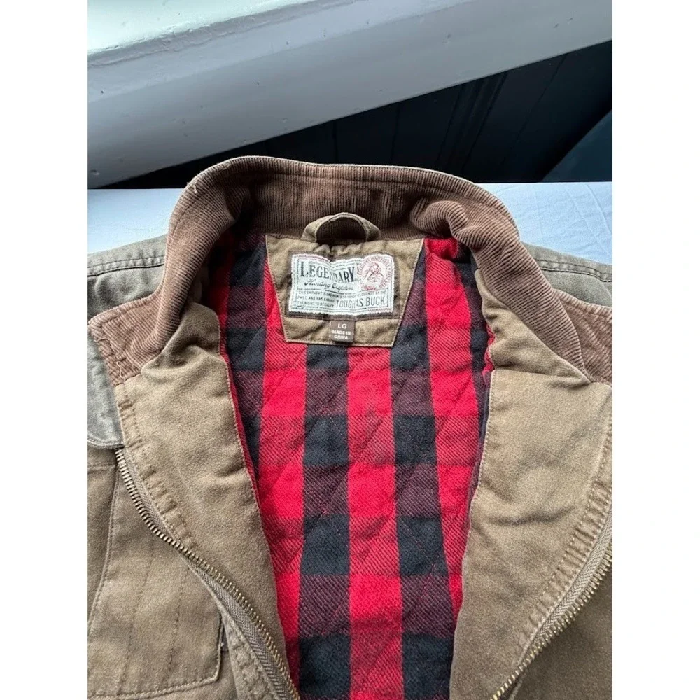 Men's Full Zip-up Canvas / Quilted Cotton Vest by Legendary Outfitters - Size LG